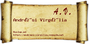 Andrási Virgília névjegykártya